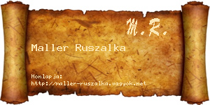 Maller Ruszalka névjegykártya